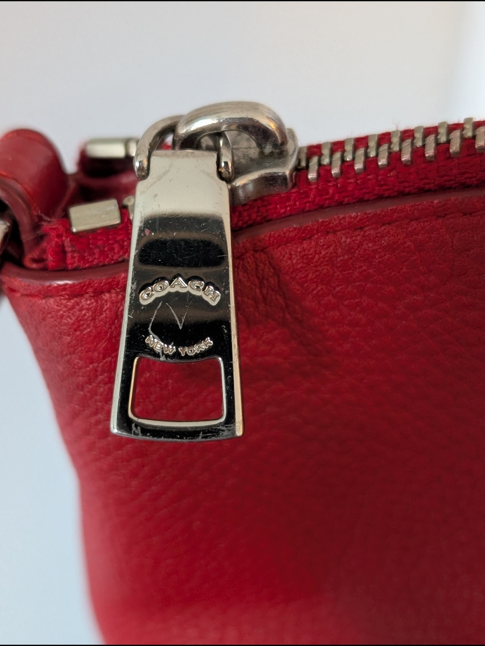 Coach Prairie 2-Way Cherry Red Pebbled Leather Handbag - Picture 6 of 15
